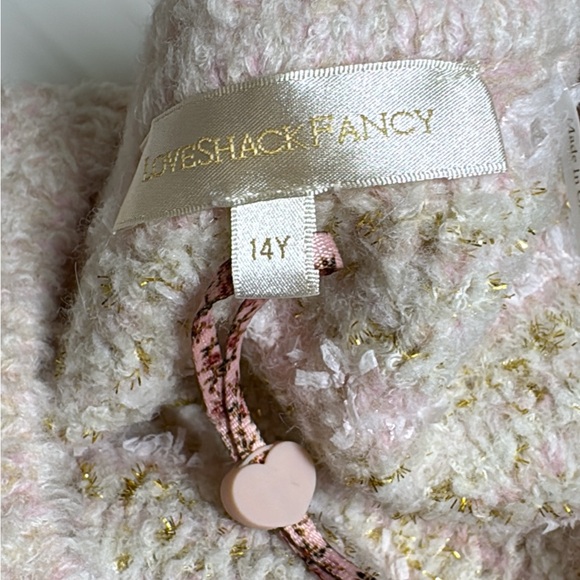 LoveShackFancy Saxson Cardigan in Cream Puff Pink - Picture 4 of 9